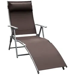 Outsunny Gartenliege, Metall, BxHxT: 137 x 100,5 x 63,5 cm - braun
