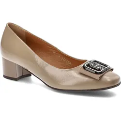 Beige Halbschuhe Clasicco Elegante Lederschuhe Mit Absatz, 40