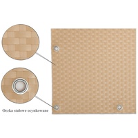 Progresja Polyrattan Balkonsichtschutz mit Metallösen - Beige 0,9m x 3m