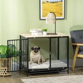 PawHut Hundekäfig 88 x 55 x 71 cm Kunststoff Schwarz