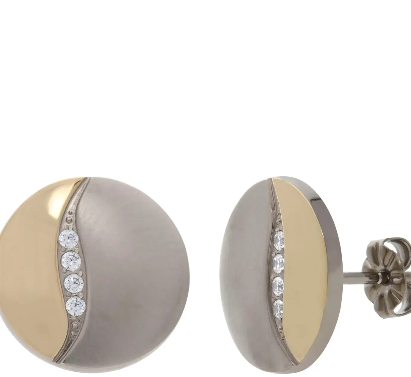 Paar Ohrstecker LADY, silber (bicolor), Ohrringe, Damen