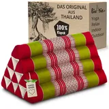 livasia Keilkissen Dreieckskissen (Classic) - 30x50x30cm, Kapok, vegan, handgefertigt grün|rot