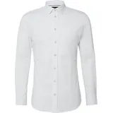 s.Oliver Tailored Fit: Langarmhemd aus Edeljersey mit All-over-Print - weiß - 42