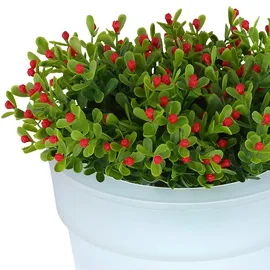 ETC Shop Solar LED Blumenkübel Blumentopf weiß-satiniert, 17 cm,