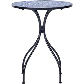 Beliani Cigliano Gartentisch 60 x 60 x 75 cm Schwarz/Blau