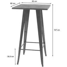 chefgastro Stehtisch 105-107 x 60 x 60 cm Rot