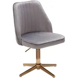 FineBuy Drehstuhl Samt Schreibtischstuhl Drehbar Modern Schalenstuhl Home Office - Grau