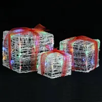 vidaXL Geschenkboxen LED 3 Stk. Acryl 0,0 m Mehrfarbig
