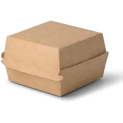 BIOZOYG 75 Stück Burger-Verpackung 11,5 x 10,5 x 8 cm Burgerboxen, braun-weiße Hamburger-Schachteln aus Kraftkarton, Take-Away-Boxen für Hamburger