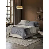 IRISETTE Bettwäsche Koala 135x200 cm + Kissen 80x80 cm, Sand Natur Anthrazit, kuschelig warme Winterbettwäsche aus 100% Baumwolle, weicher Biberflor, pflegeleicht, verdeckter Reißverschluss