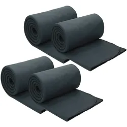 Betz 4 Stück Fleecedecken Kuscheldecken Größe 130x170 cm Farbe Anthrazit