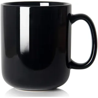 Smilatte 600ml groß Tasse, M016 einfache Keramik Porzellan Boss Kaffeetasse Becher mit Griff für Papa Männer, Schwarz