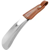 Adfaga Professioneller Schuhlöffel aus Edelstahl, langer, langlebiger Schuhlöffel mit PU-Ledergriff für ältere Erwachsene auf Reisen, leichtes, kompaktes Design, einfach zu verwend - #011
