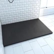 Marwell Duschwanne rechteckig 140 x 90 x 2,6 cm schwarz