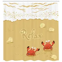 ABAKUHAUS Duschvorhang 175 x 180 cm braun und weiß