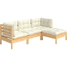 vidaXL Modell 8 Loungeset mit Creme Kissen Kiefernholz