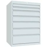 PAVOY Schubladenschrank, Höhe 1.000 mm, Schubladen 2x75 + 2x125 + 2x150 + 1x200 mm, Breite 715 mm, lichtgrau, lichtgrau