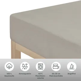 OTTO home Spannbettlaken Baumwolle 160 x 200 cm grau