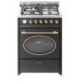 GURARI 614 BL Piano cottura da 60cm a gas naturale 4 Kw WOK barbecue a gas nero