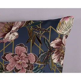 Muller Textil Jos Blume Blau 200 x 200 cm + 2 x 80 x 80 cm