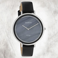 Oozoo Leder Damen Uhr C9853 Quarzuhr Armband schwarz Vintage Series UOC9853