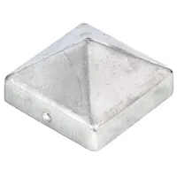 GAH Alberts Alberts Pfostenkappe für Holzpfosten | hohe Form | Aluminiumguss | blank | 70 x 70 mm | 10er Set