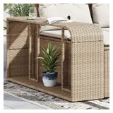 vidaXL Outdoor-Regale 2 Stk. Beige Poly Rattan