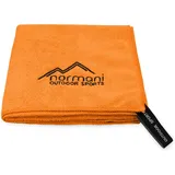 normani Reisehandtuch Mikrofaserhandtuch 40x80 Terry, Microfaser (1-St), Outdoorhandtuch Sporthandtuch Mikrofaser-Badetuch mit Aufhänger orange
