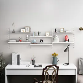 [en.casa] Wandregal Strängnäs 3 tlg. 40 x 12 x 10 cm Weiß