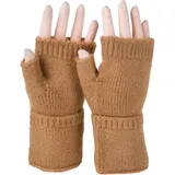 Stylebreaker Fingerlose Strickhandschuhe Braun Einheitsgröße