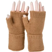 Stylebreaker Fingerlose Strickhandschuhe Braun Einheitsgröße