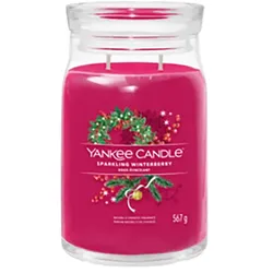 YANKEE CANDLE SIGNATURE GROSSES GLAS SPARKLING WINTERBERRY Kerze 567 g