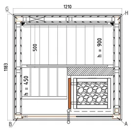 Harvia Variant View inkl. 3,6 kW Ofen + int. Steuerung