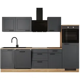 Flex-Well Küchenzeile 280 cm Anthrazit matt