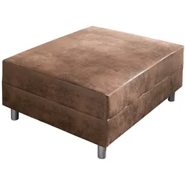 DeLife Sofa-Hocker Clovis Braun Modul B98 x T83 Antik Optik Sitzhocker