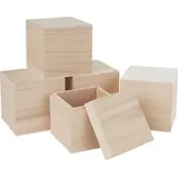 VBS 5er-Pack Holzbox WÜRFEL 8x8cm