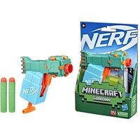 Nerf MicroShots Minecraft Guardian Mini-Blaster, Minecraft Guardian Mob Design, inklusive 2 Offiziellen Nerf Elite Darts, Mehrfarbig