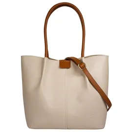 Samantha look Henkeltasche Leder Beige