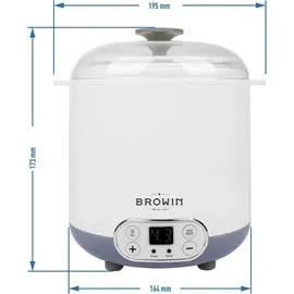 BROWIN Joghurtbereiter mit Thermostat, weiß,