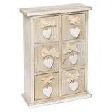 My Flair Mini Kommode Lenni mit 6 Schubladen | Schubladen-Organizer für Schmuck und Kleinigkeiten | kleines Schubladenregal aus Holz | Mehrfarbig, Aufbewahrung Schlafzimmer Kinderzimmer