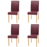 PROREGAL® Esszimmerstuhl Esszimmerstuhl klassisch und zeitlos HxBxT 90x43x56cm Material, Farbe (4 St), Mit hochwertigem Bezug, erhältlich in vielen Ausführungen rot