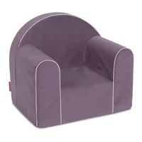 Badum - Kindersessel ab 1 Jahr - Kinder Sessel - Stabil, Bequem, aus Schaumstoff - mit Abnehmbarem Bezug aus Velours, Waschbar - Geschenk zum 1 Geburtstag für Mädchen, Junge - Violet