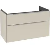 Villeroy & Boch Subway 3.0 Waschtischunterschrank C570L0VN 97,3x57,6x47,8cm, mit LED/Griff Aluminium glänzend, cashmere grey