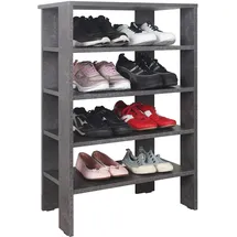 Ricoo Schuhregal schmal und hoch 88x60x32cm Standregal Pressholz Betonoptik Grau WM040-BG, Schuhständer mit 4 Ebenen, Schuhschrank offen, Schuhablagen Flur Shoe Rack, Schuhablage klein, Schuhregale