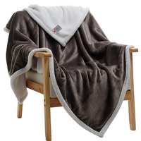 JYSSH Cashmere Kuscheldecke Wohndecke, Dicke Zweiseitige Fleecedecke Schlafdecke, Plüsch Wendedecke Felldecke Als Sofadecke Couchdecke Oder Bettüberwurf,Brown-79 x47/200×120cm