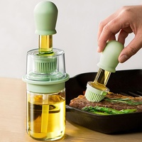 GUOMIS Ölflaschenpinsel, 2 in 1 Glas Ölflaschenpinsel, Silikon Grillpinsel zum Kochen, Backen, Grillen, Küchenhelfer (1 Stück grün)