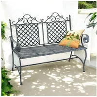 DanDiBo Ambiente DanDiBo Gartenbank Wetterfest 2 Sitzer Metall Grau