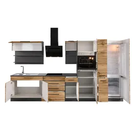 kochstation Küchenzeile KS-Tulsa 360 cm braun