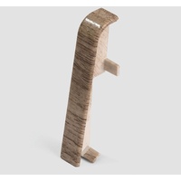 Egger Verbinder Sockelleiste Nußbaum hellbraun für einfache Montage von 60mm Laminat Fußleisten | Inhalt 2 Stück | Kunststoff robust | Holz Optik hell braun