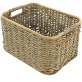 Aufbewahrungskorb aus Rattan und Schilfstroh, mittel, 33x25x19 cm, Schrankkorb, Regalkorb, Wäschekorb